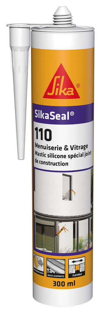 Image du produit SILICONE SIKASEAL 110 MENUIS ET VITRAGE  BEIGE PIERRE (Tube 300ml)
