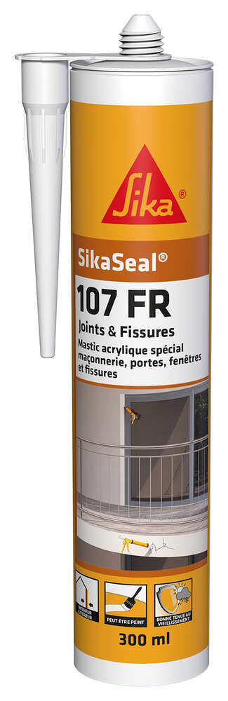 Image du produit SIKASEAL 107 FR ACRYLIQUE JOINTS ET FISSURES - BLANC - CART 300ml